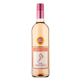 A bottle of Barefoot - Pink Pinot Grigio Rose Wine (12% ABV) - 750ml on a white background.